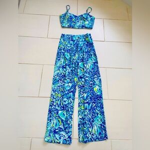 Lilly Pulitzer Lizzy 2 Piece Crop Top Set in Blue Crush
